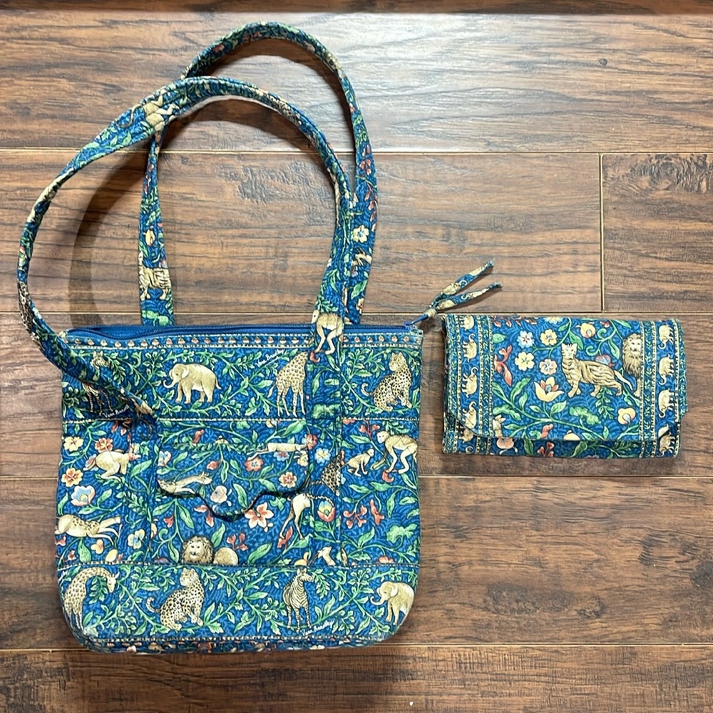 Vintage Vera Bradley Tote and Wallet, Animal Kingdom